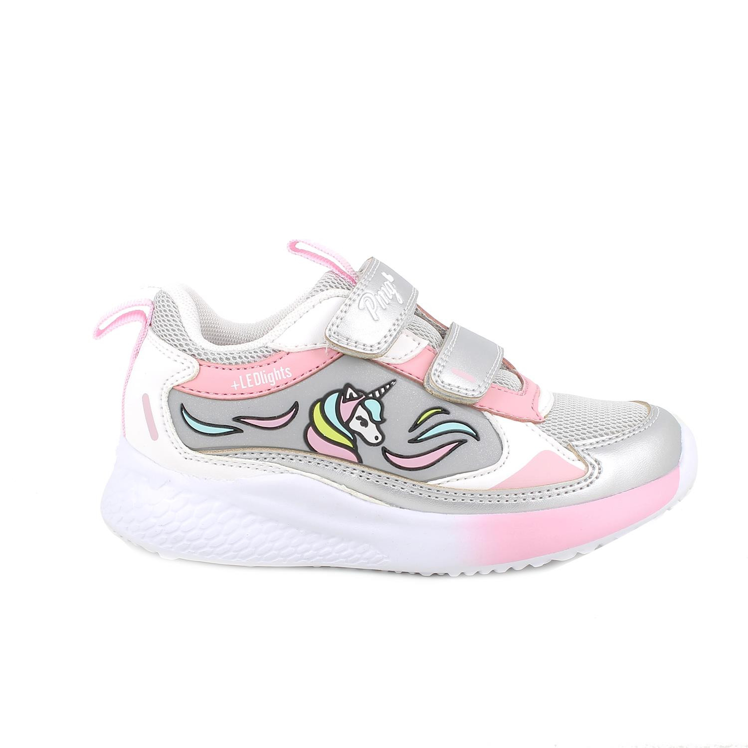 Кроссовки для девочек,белый/серебряный