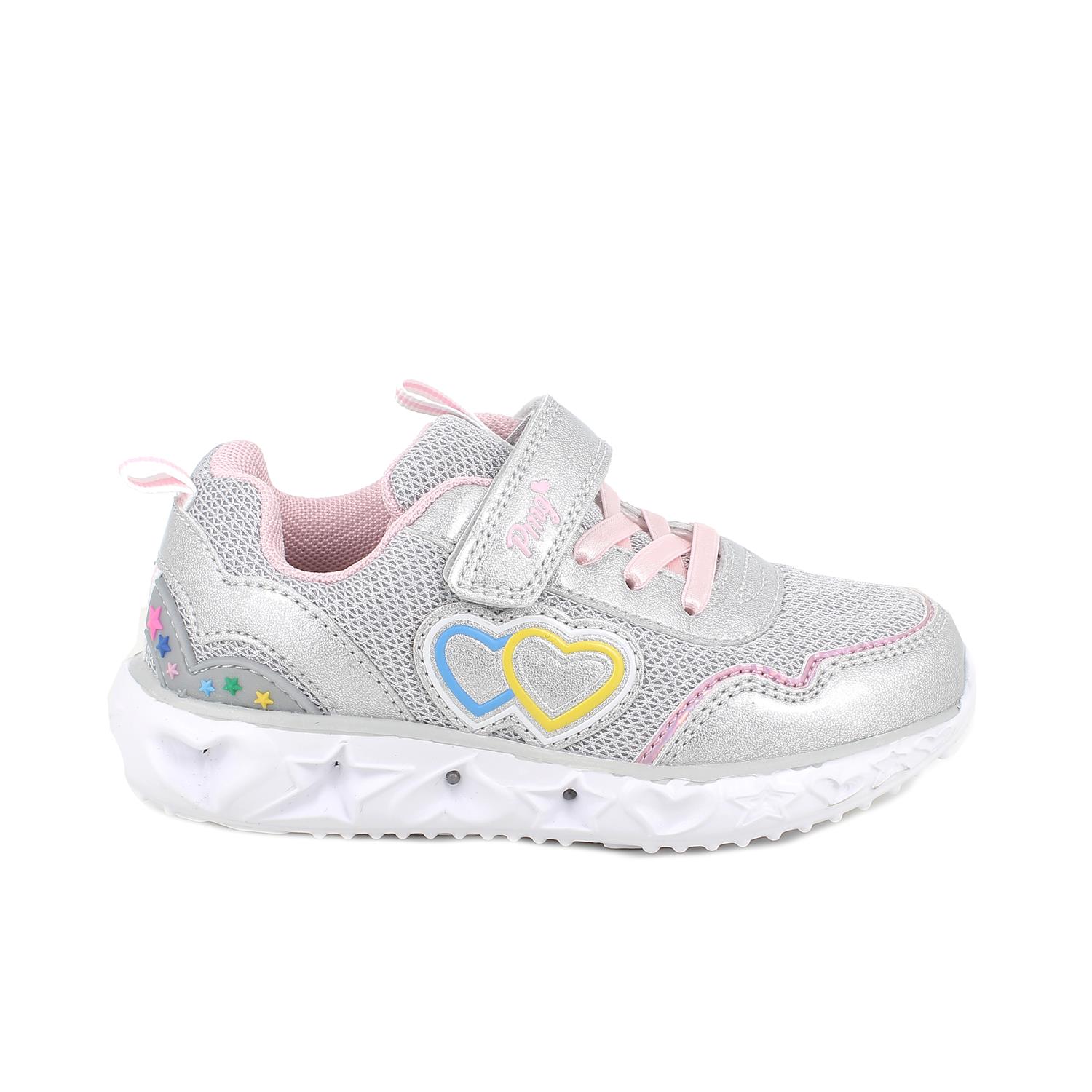 Sneaker pour fille gris avec velcro