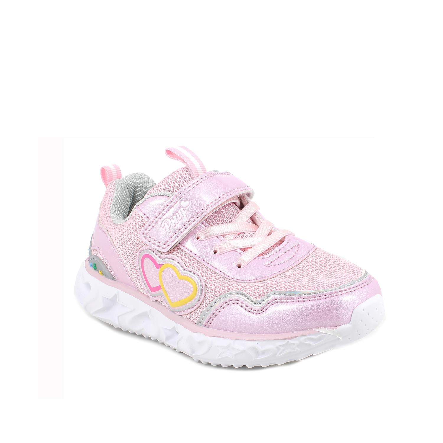 Sneakers da bambina rosa con strap