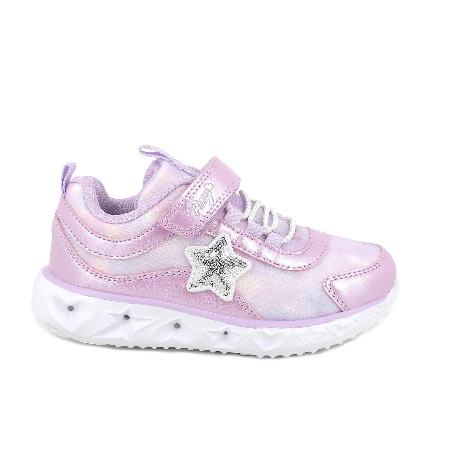 Sneakers for girls pink and purple with velcro