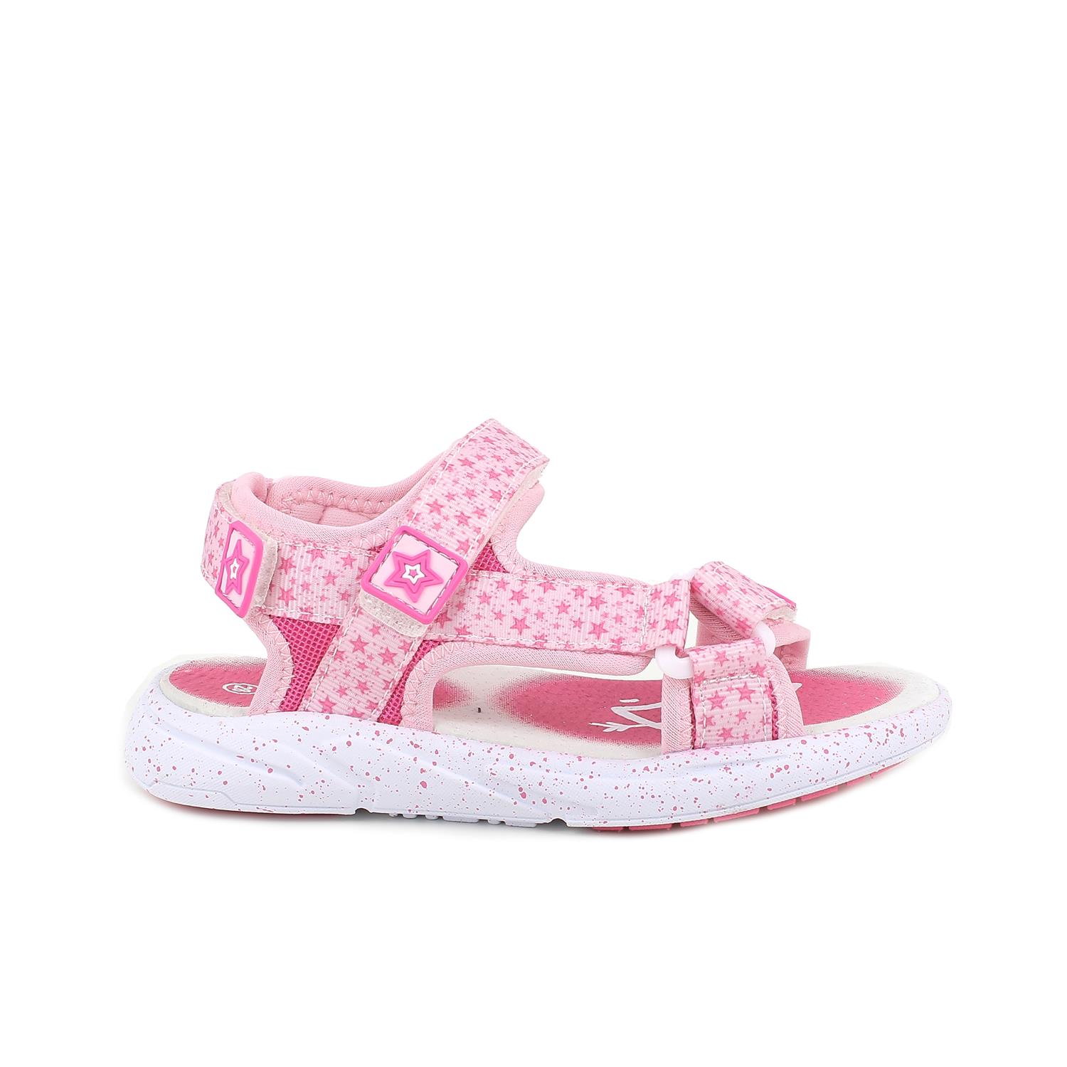 Sandalia para niña rosa con velcro