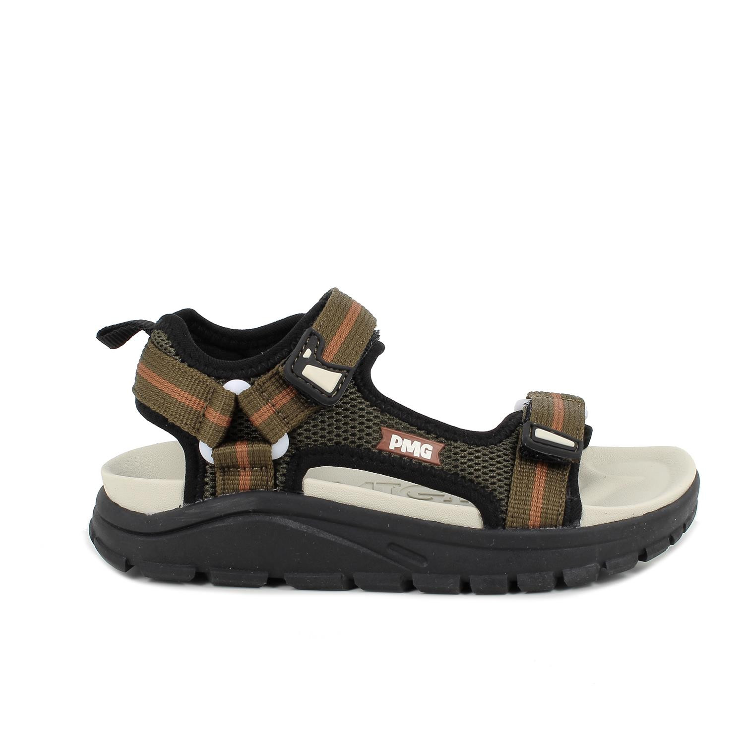 Sandals for boys green with velcro
