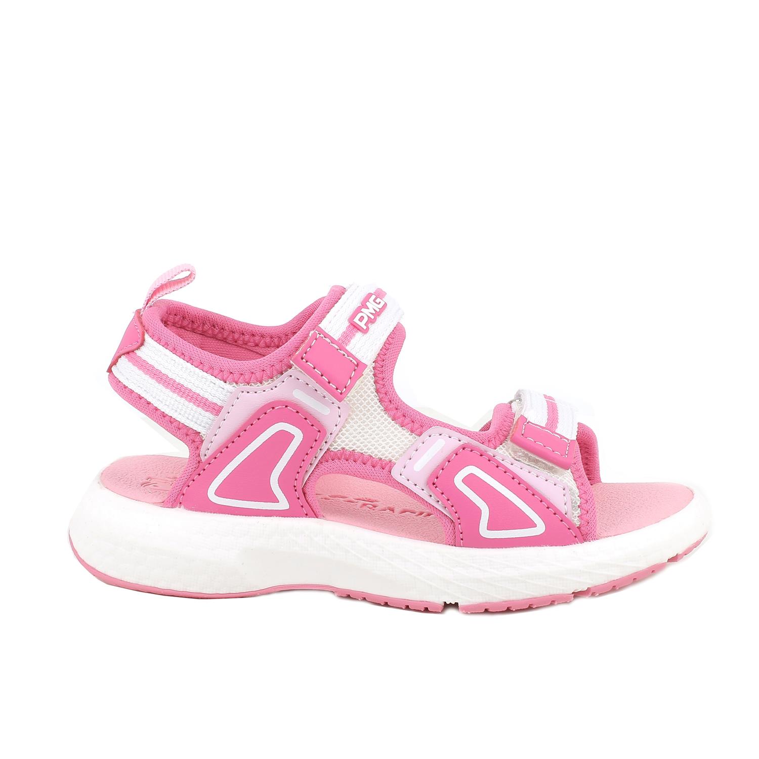 Sandali da bambina fuxia e bianco con strap