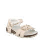 Sandalia para niña platino y beige con velcro Sandalia para niña platino y beige con velcro