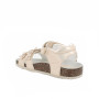 Sandalia para niña platino y beige con velcro Sandalia para niña platino y beige con velcro