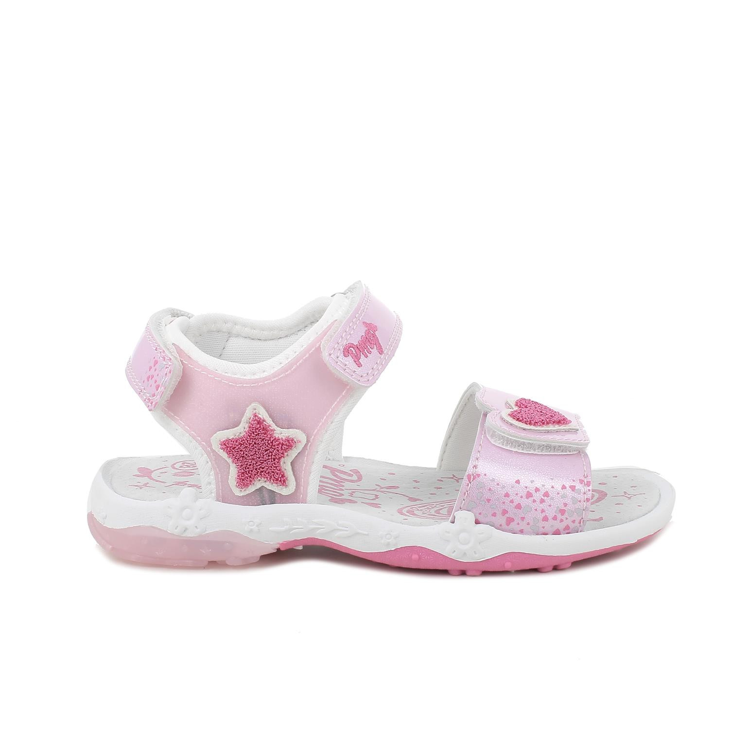 Sandale pour fille rose avec velcro