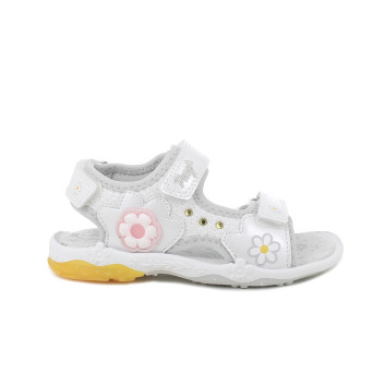 Sandalia para niña blanco con velcro Sandalia para niña blanco con velcro
