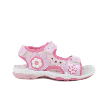 Sandalia para niña rosa y fucsia con velcro Sandalia para niña rosa y fucsia con velcro