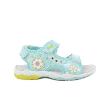 Sandalia para niña turquesa y verde con velcro Sandalia para niña turquesa y verde con velcro