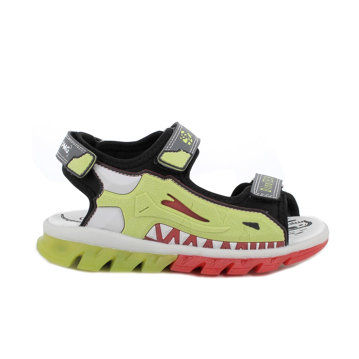 Sandals for boys grey and green with velcro