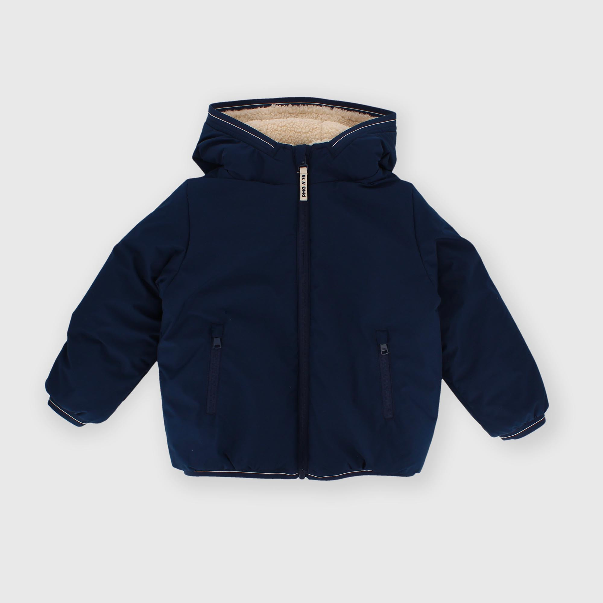 Giubbino con cappuccio da bambino blu