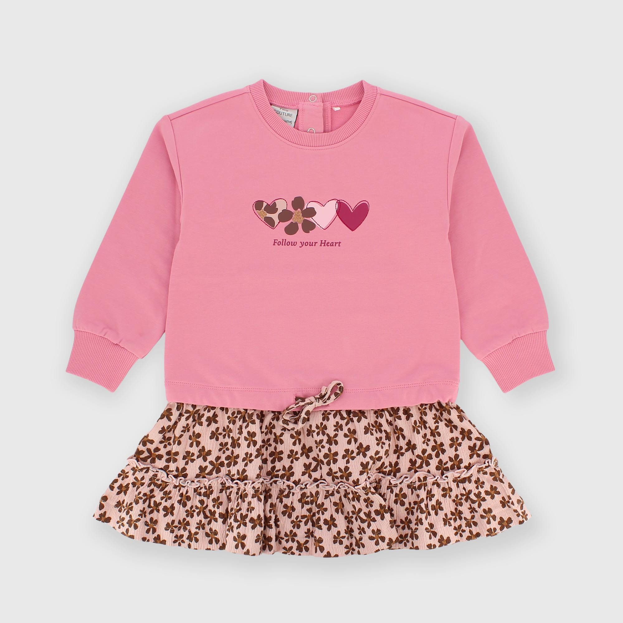 Sweat-shirt dress for girl pink