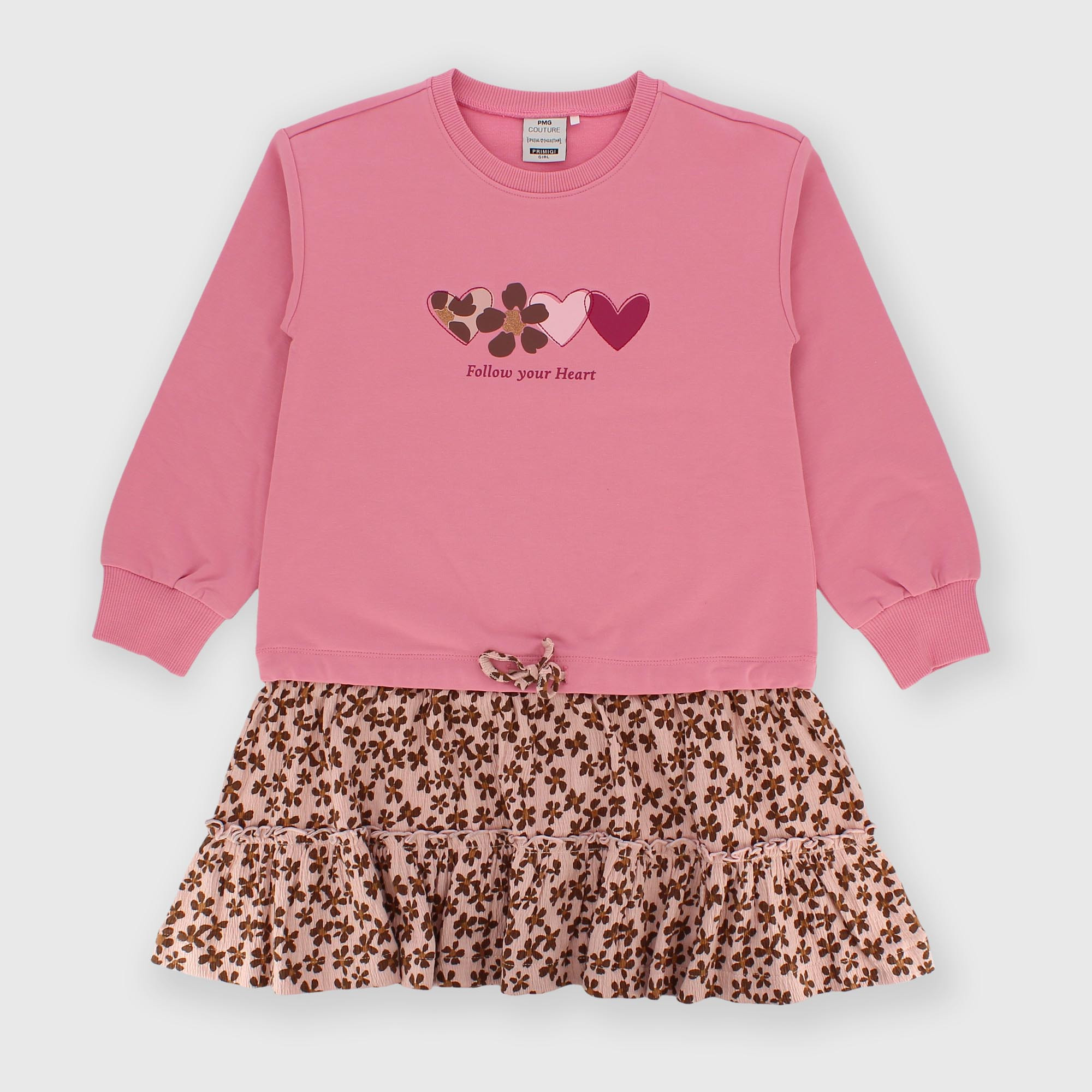 Sweat-shirt dress for girl pink