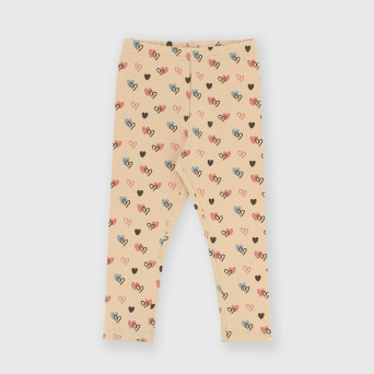 Leggings in jersey da bambina beige Leggings in jersey da bambina beige