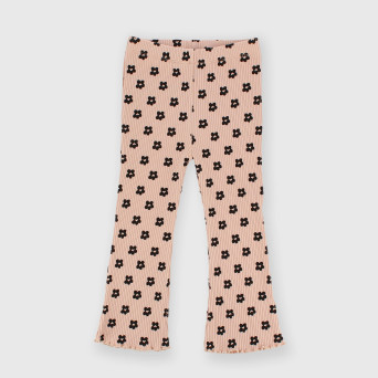 Leggings in costina da bambina rosa Leggings in costina da bambina rosa