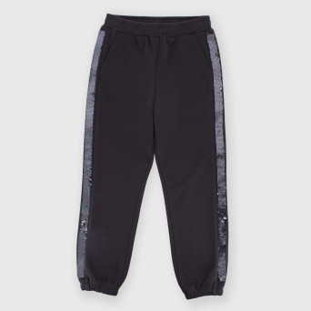 Pantalone in felpa da bambina grigio Pantalone in felpa da bambina grigio