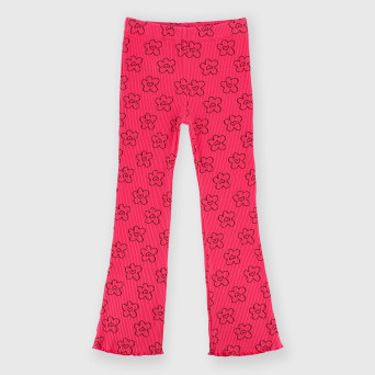 Leggings in costina da bambina rosa Leggings in costina da bambina rosa