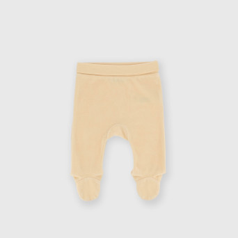 Pantalone in ciniglia da bambina beige Pantalone in ciniglia da bambina beige