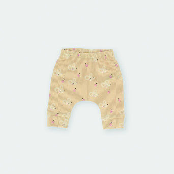 Pantalone in costina da bambina beige Pantalone in costina da bambina beige