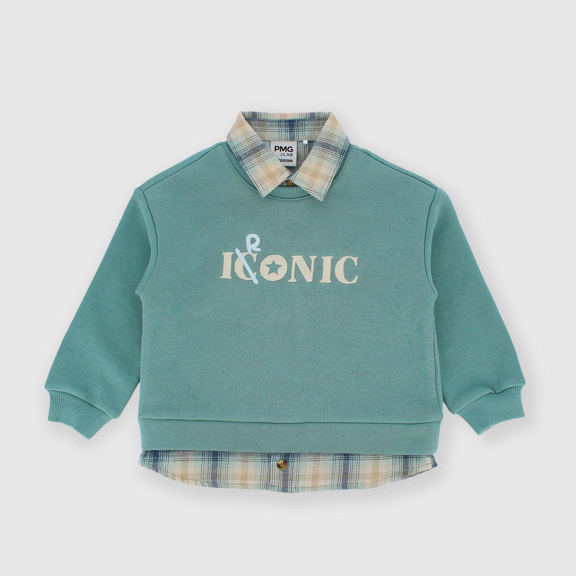 Maglia&#x20;con&#x20;zip&#x20;in&#x20;felpa&#x20;da&#x20;bambino&#x20;verde