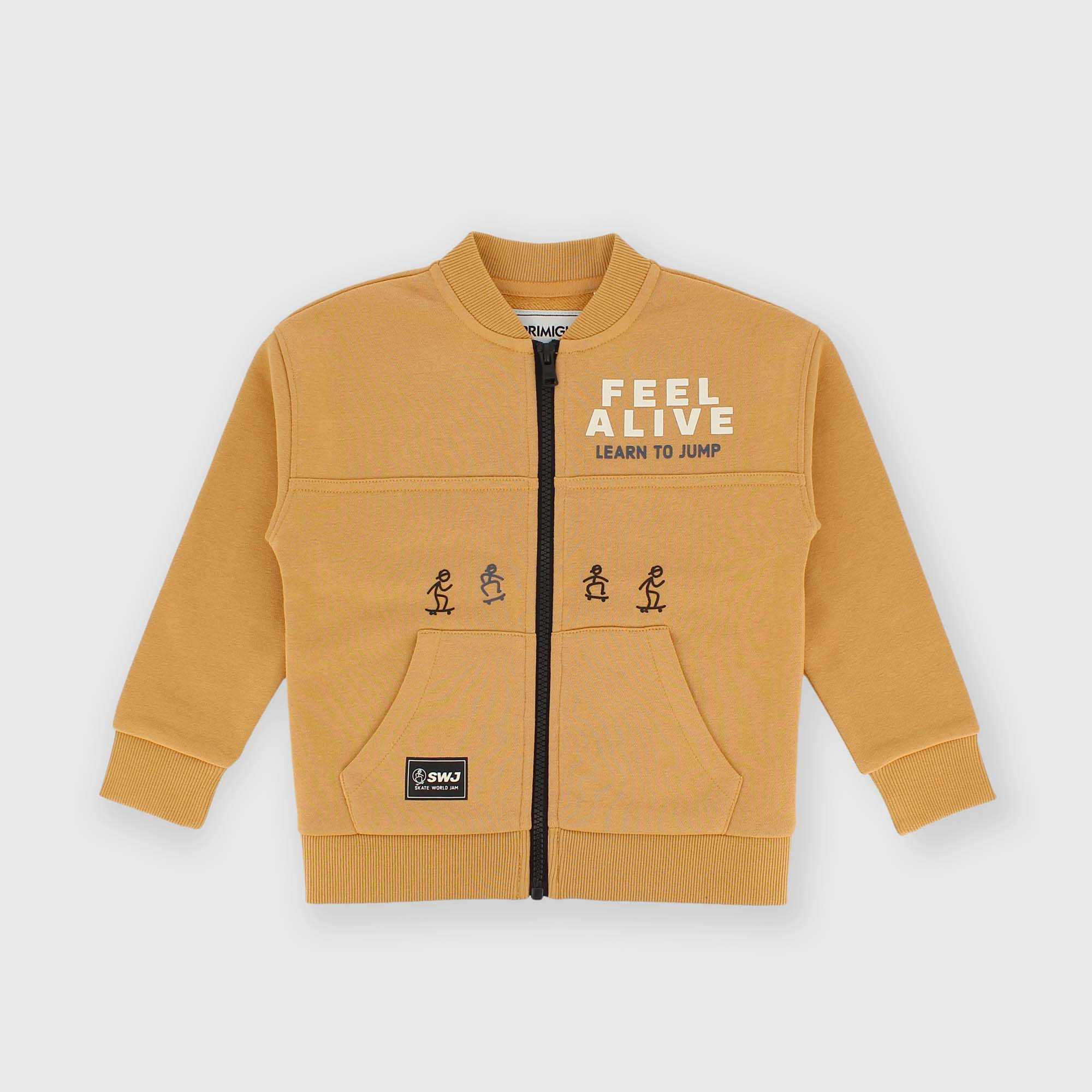 Maglia&#x20;con&#x20;zip&#x20;in&#x20;felpa&#x20;da&#x20;bambino&#x20;marrone