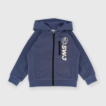 Maglia con cappuccio in felpa da bambino blu Maglia con cappuccio in felpa da bambino blu