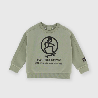 Maglia girocollo in felpa da bambino verde Maglia girocollo in felpa da bambino verde