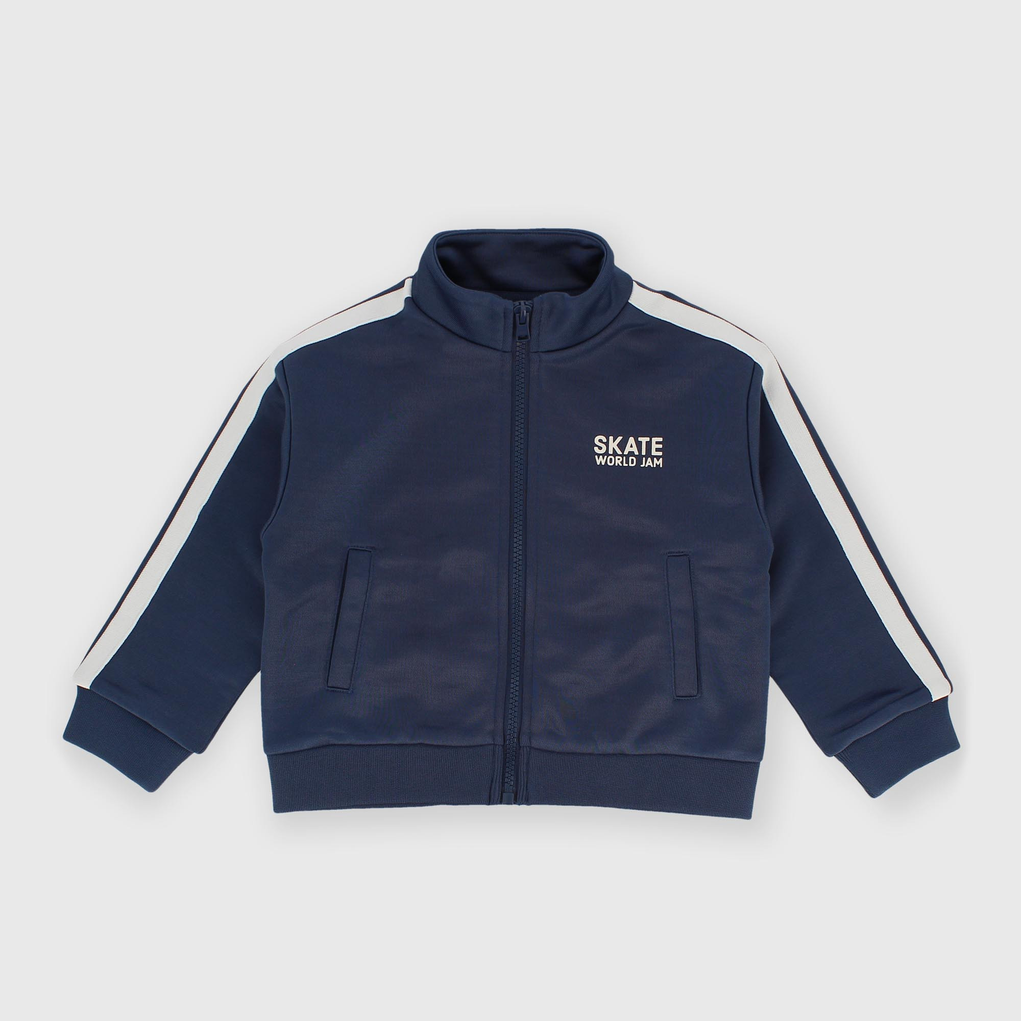 Maglia&#x20;con&#x20;zip&#x20;in&#x20;felpa&#x20;da&#x20;bambino&#x20;blu