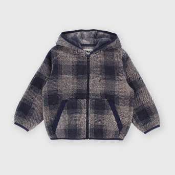 Camiseta con capucha de pile para niño azul Camiseta con capucha de pile para niño azul