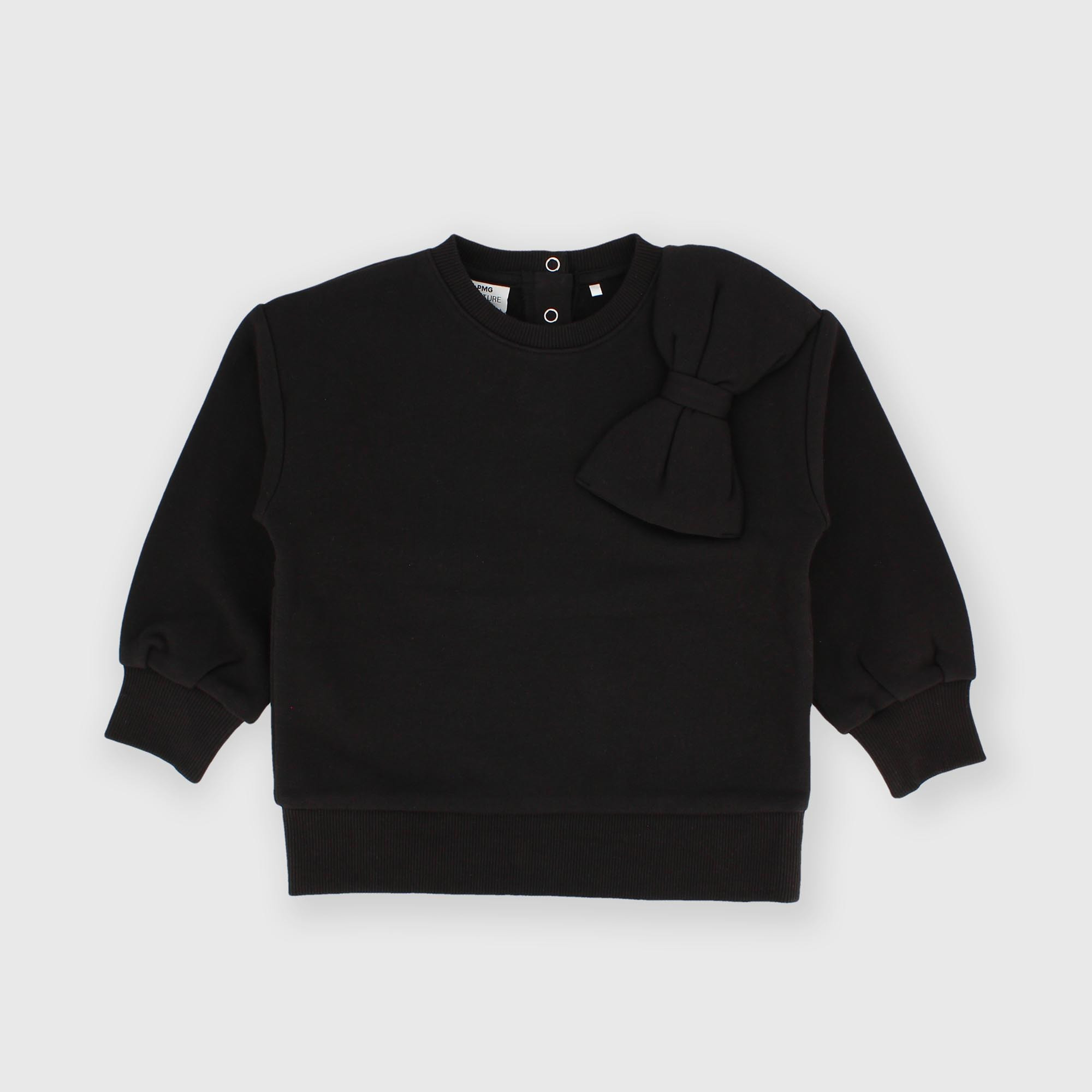 Maglia&#x20;girocollo&#x20;in&#x20;felpa&#x20;da&#x20;bambina&#x20;nero