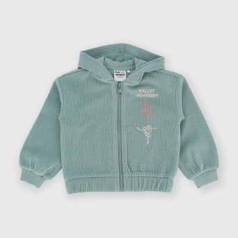 Camiseta con capucha de felpa para niña azul Camiseta con capucha de felpa para niña azul