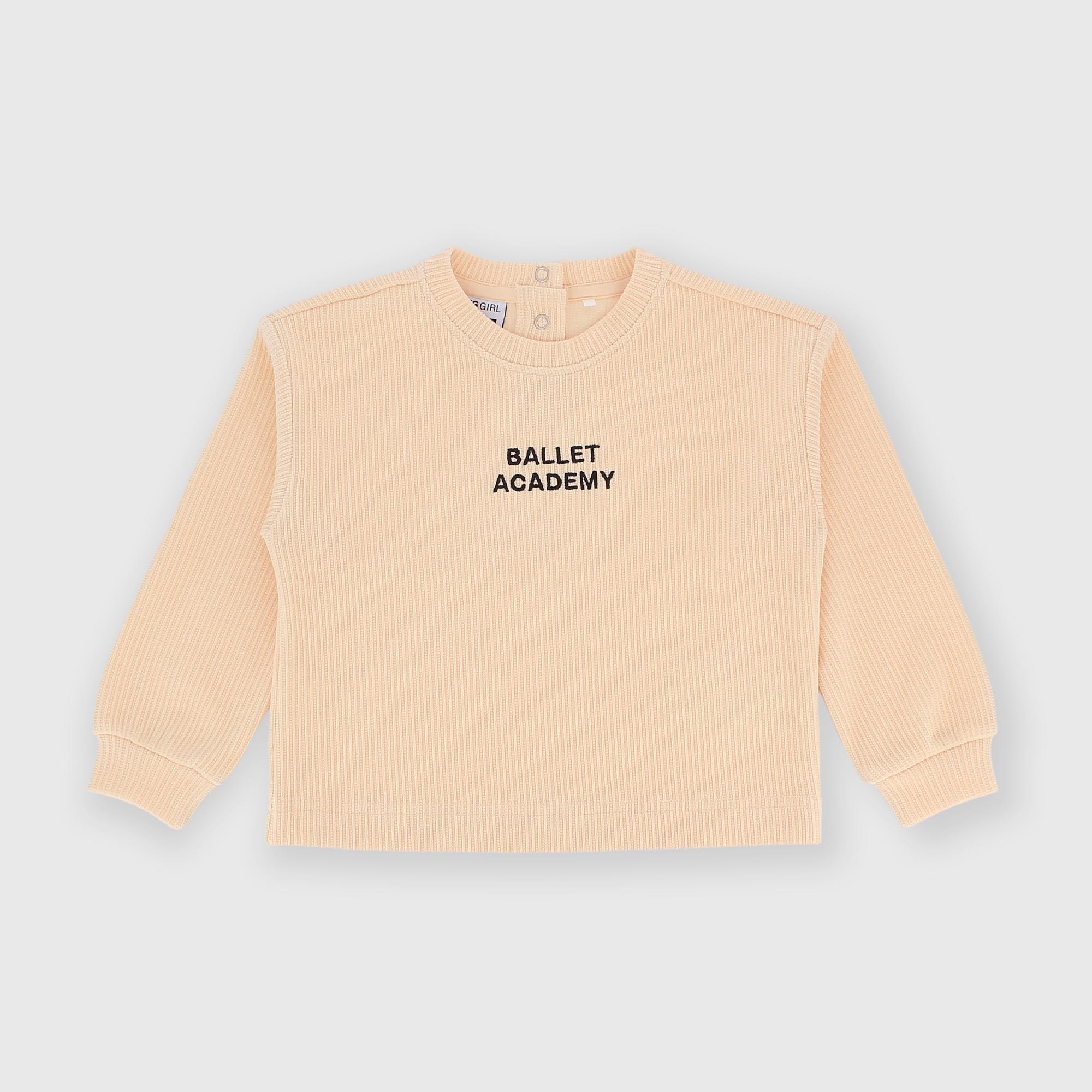 Maglia&#x20;girocollo&#x20;in&#x20;felpa&#x20;da&#x20;bambina&#x20;beige