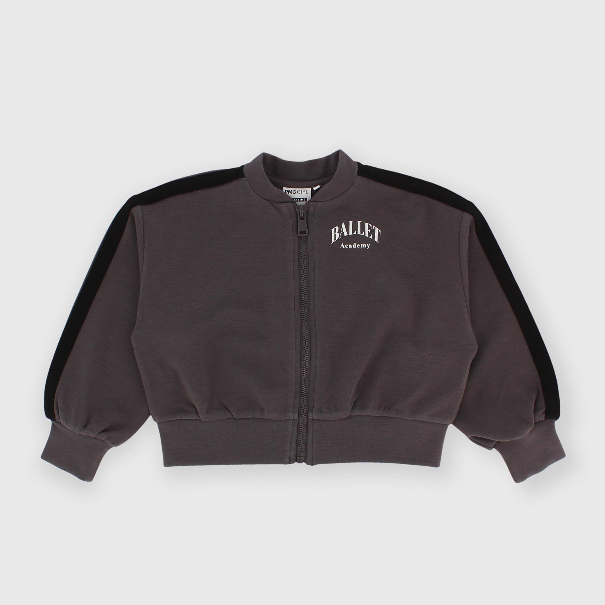 Maglia&#x20;con&#x20;zip&#x20;in&#x20;felpa&#x20;da&#x20;bambina&#x20;grigio