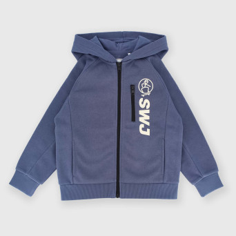 Camiseta con capucha de felpa para niño azul Camiseta con capucha de felpa para niño azul