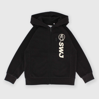 Camiseta con capucha de felpa para niño gris Camiseta con capucha de felpa para niño gris