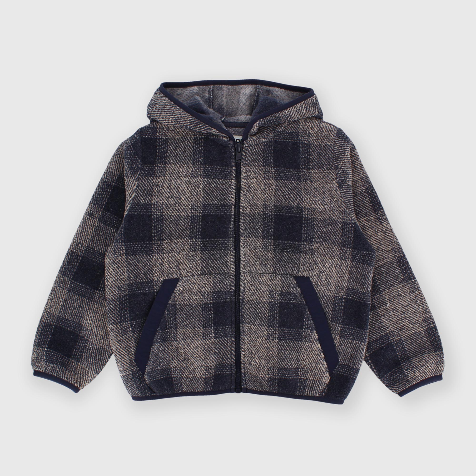 Maglia con cappuccio in pile da bambino blu