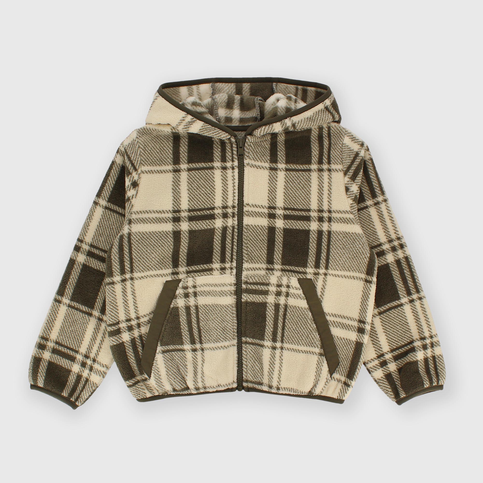 Maglia con cappuccio in pile da bambino verde