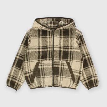 Camiseta con capucha de pile para niño verde Camiseta con capucha de pile para niño verde