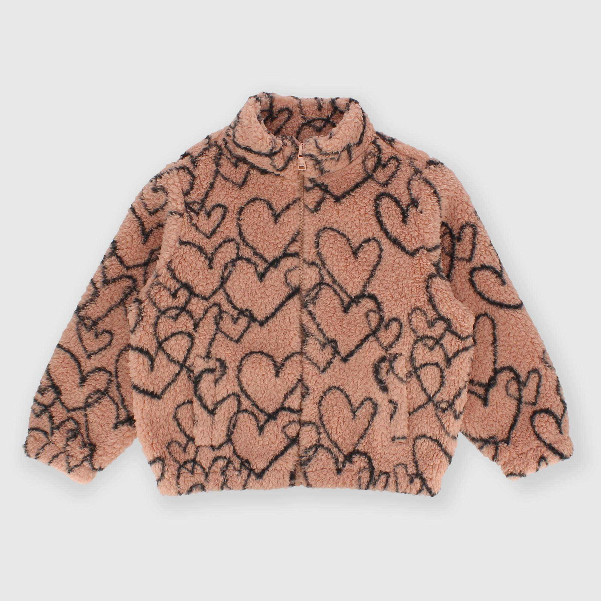 Maglia&#x20;con&#x20;zip&#x20;in&#x20;pile&#x20;da&#x20;bambina&#x20;rosa