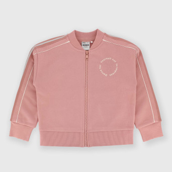 Maglia con zip in felpa da bambina rosa Maglia con zip in felpa da bambina rosa