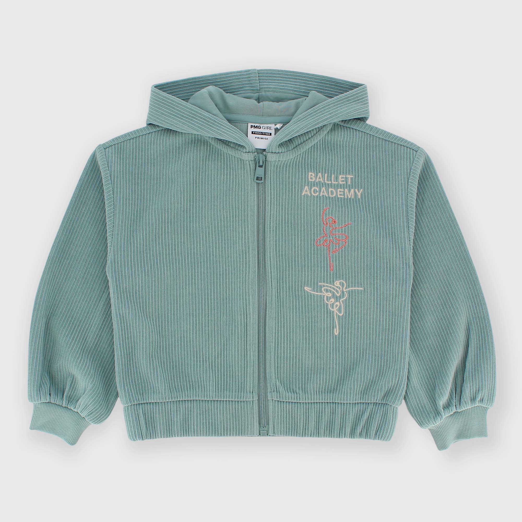 Camiseta con capucha de felpa para niña azul