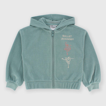 Майка с капюшоном из флиса для девочек синий  Майка с капюшоном из флиса для девочек синий