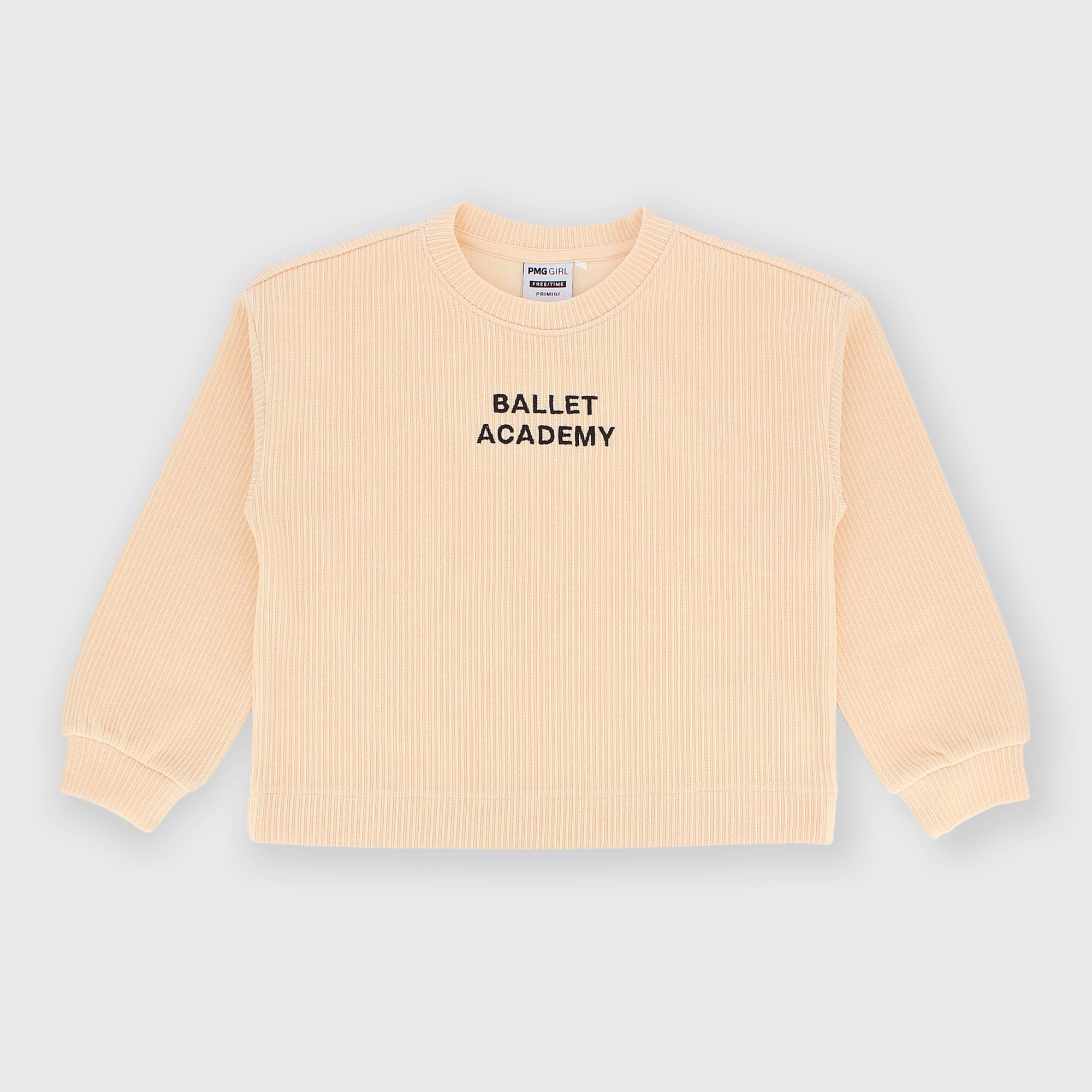 Maglia&#x20;girocollo&#x20;in&#x20;felpa&#x20;da&#x20;bambina&#x20;beige