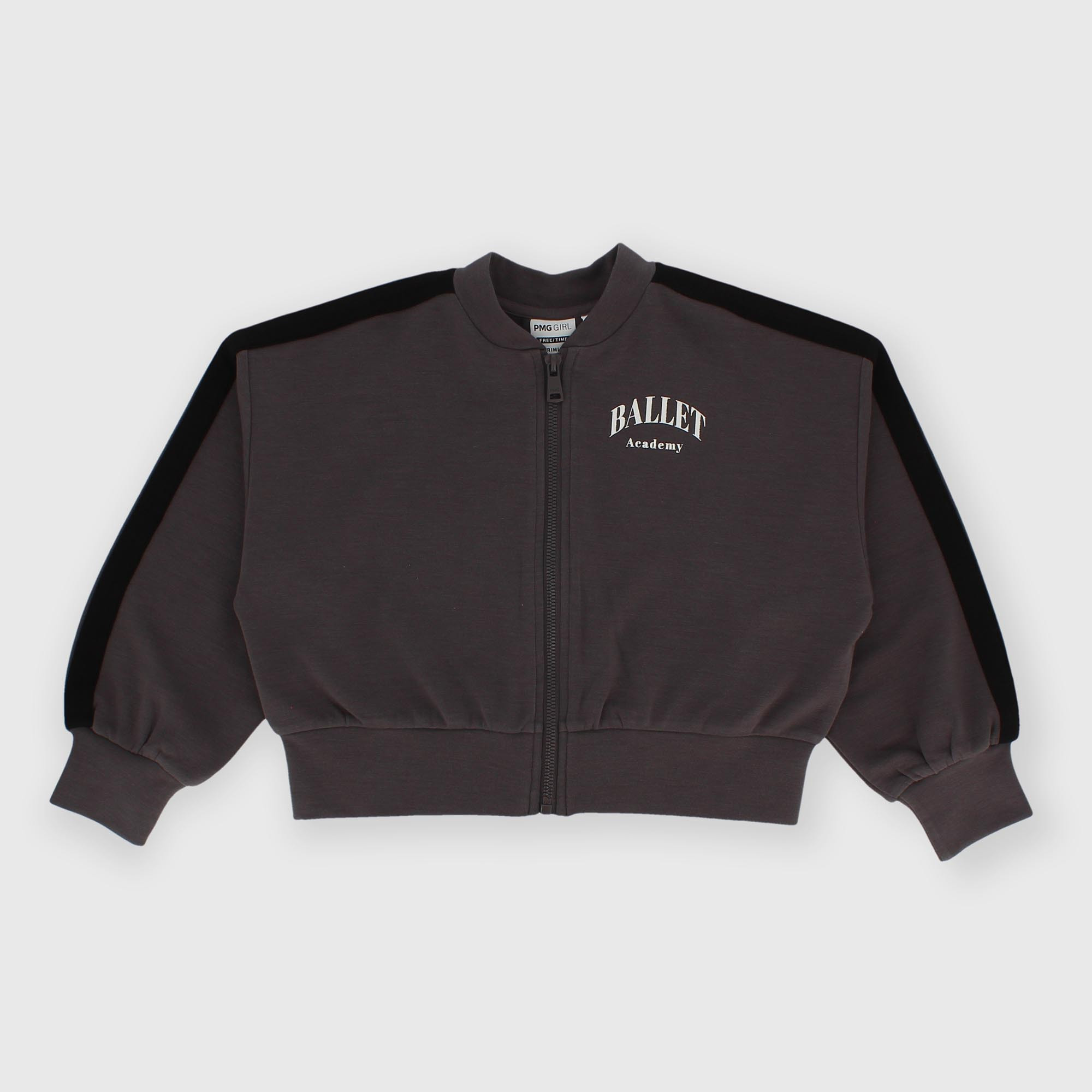 Maglia&#x20;con&#x20;zip&#x20;in&#x20;felpa&#x20;da&#x20;bambina&#x20;grigio