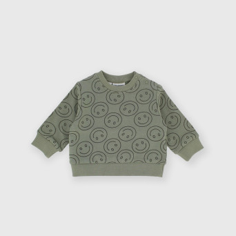 Jungen Pullover Mit Rundhalsausschnit in Plüsch Gruen Jungen Pullover Mit Rundhalsausschnit in Plüsch Gruen