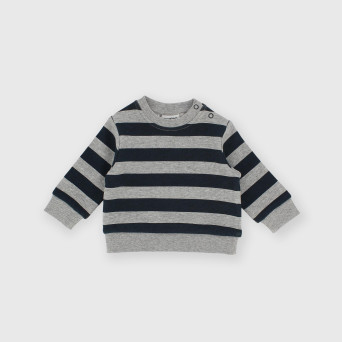 Jungen Pullover Mit Rundhalsausschnit in Plüsch Blau Jungen Pullover Mit Rundhalsausschnit in Plüsch Blau