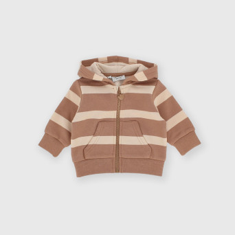 Jungen Pullover Mit Kapuze in Plüsch Braun Jungen Pullover Mit Kapuze in Plüsch Braun