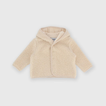 Jungen Pullover Mit Kapuze in Plüsch Beige Jungen Pullover Mit Kapuze in Plüsch Beige