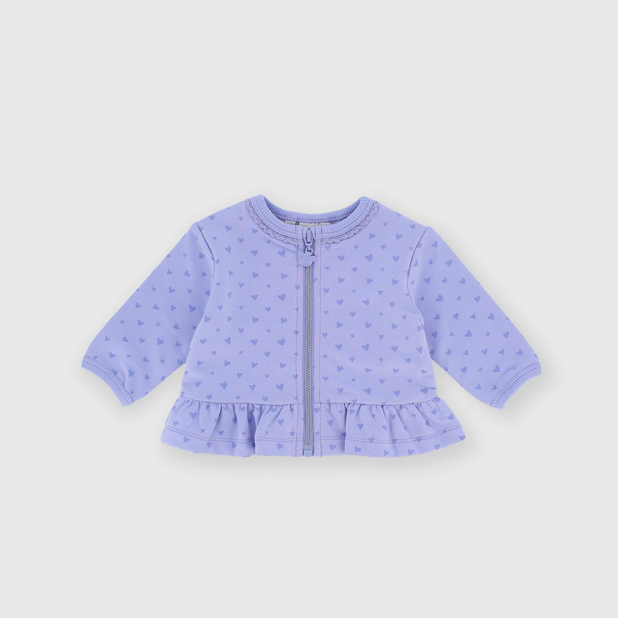 Maglia&#x20;con&#x20;zip&#x20;in&#x20;felpa&#x20;da&#x20;bambina&#x20;viola