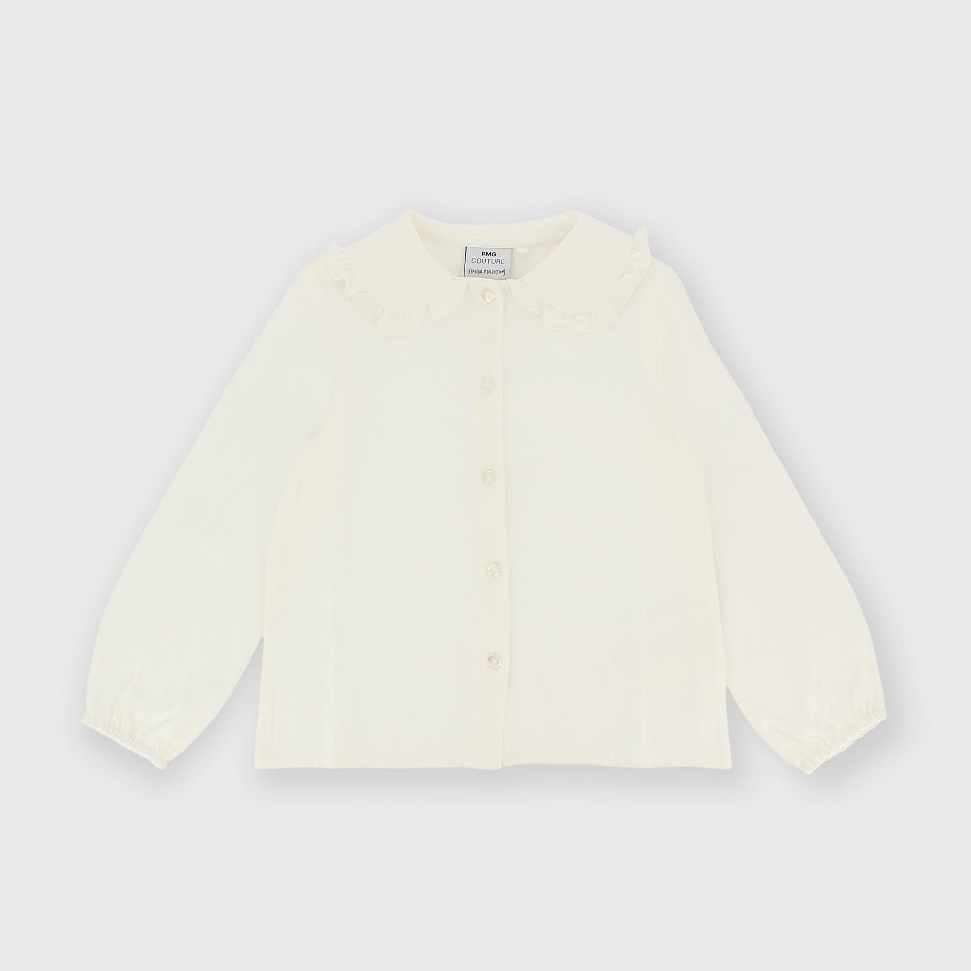 Camicia&#x20;in&#x20;viscosa&#x20;da&#x20;bambina&#x20;bianco